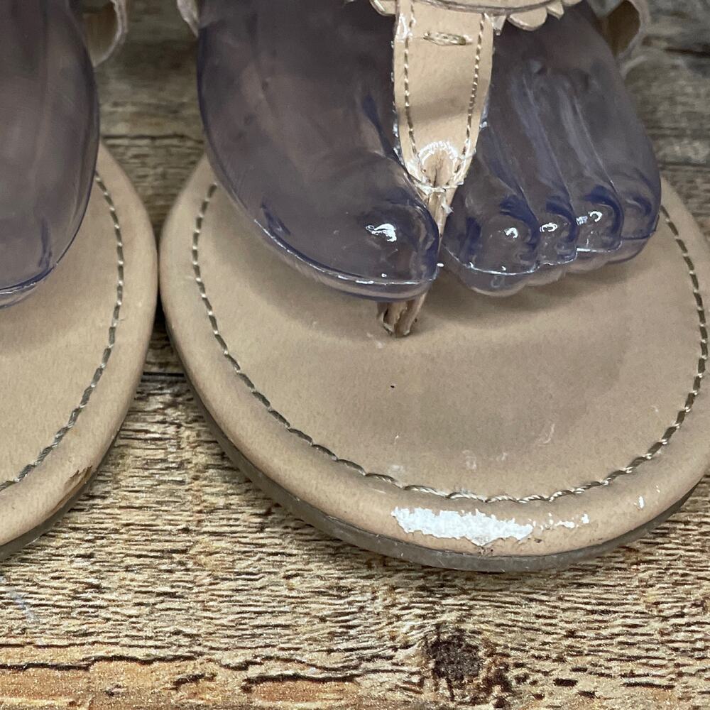 Circus by Sam Edelman Cherri Medallion Thong Sandals Tan Patent Leather Size 9 - Picture 4 of 10